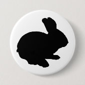 Zwart silhouet paashaas Button (Voorkant)