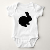 Zwart Silhouet Paashaas Creeper Romper (Voorkant)