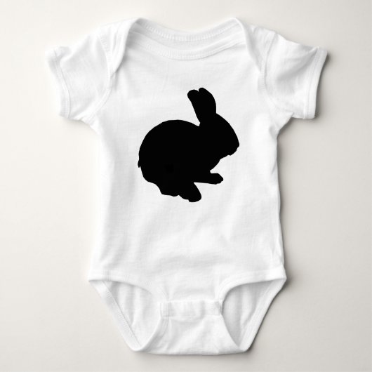 Zwart Silhouet Paashaas Creeper Romper (Voorkant)