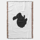 Zwart silhouet paashaas gooi deken (Voorkant Verticaal)