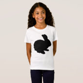 Zwart silhouet paashaas Shirt (Voorkant volledig)