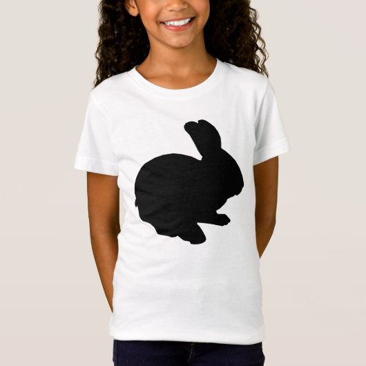 Zwart silhouet paashaas Shirt (Voorkant)