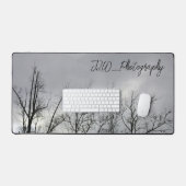 Zwart silhouet takken grijs lucht fotografisch bureaumat (Keyboard & Muis)