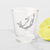 Zwart silhouet tekenen op shot glas (Achterkant)