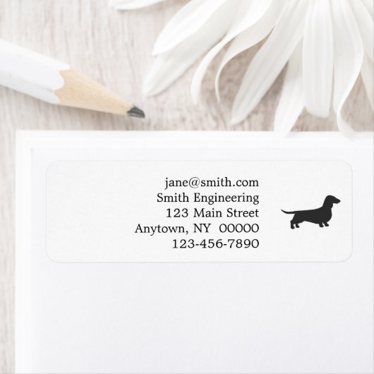 Zwart silhouet van dachshund etiket (Insitu)