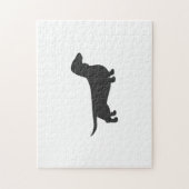 Zwart silhouet van dachshund legpuzzel (Verticaal)