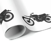 Zwart silhouet van de fiets - Kies achtergrondkleu Cadeaupapier (Rol Hoek)