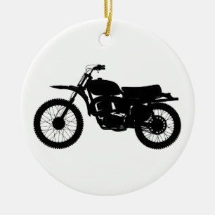 Zwart silhouet van de fiets - Kies achtergrondkleu Keramisch Ornament