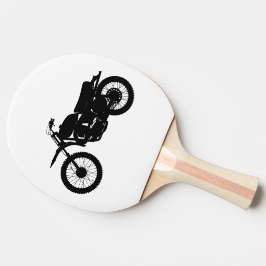 Zwart silhouet van de fiets - Kies achtergrondkleu Tafeltennisbatje (Zijkant)