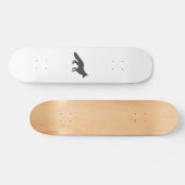 Zwart silhouet van een fluffy Fox Persoonlijk Skateboard (Horizontaal)
