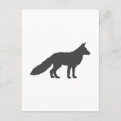 Zwart silhouet van fluffy Fox Briefkaart (Voorkant)