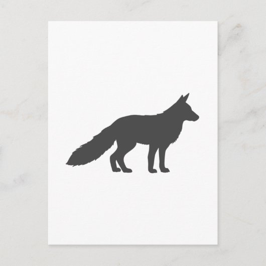 Zwart silhouet van fluffy Fox Briefkaart (Voorkant)