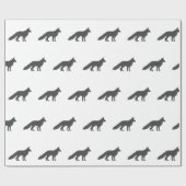 Zwart silhouet van fluffy Fox Cadeaupapier (Vlak)