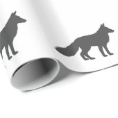 Zwart silhouet van fluffy Fox Cadeaupapier (Rol Hoek)