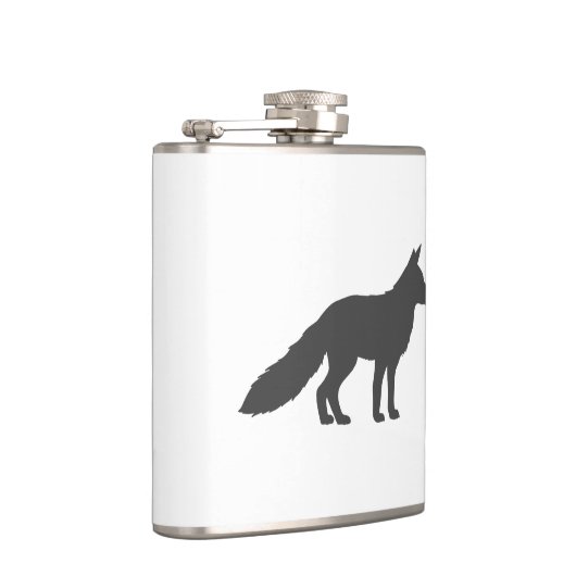 Zwart silhouet van fluffy Fox Heupfles (Rechts)