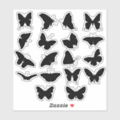 Zwart Silhouet VLINDERBLAD/18 cut-out Sticker (Vel)