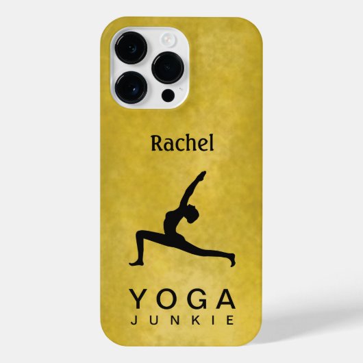 Zwart Silhouet Yoga Warrior Pose Vrouw Zazzle iPhone Hoesje (Achterkant)