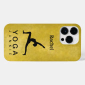 Zwart Silhouet Yoga Warrior Pose Vrouw Zazzle iPhone Hoesje (Achterkant horizontaal)