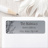 Zwart Silhouette Tree Branches Grijs Retour Adres Etiket (Insitu)