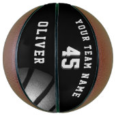 Zwart Silver Ball Player Team Name Number Basketbal (Verticaal)