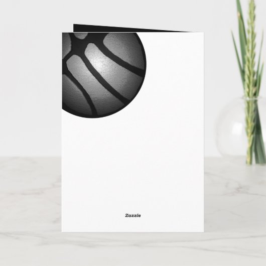 Zwart Silver Basketbal Dank je Coach Kaart (Achterkant)