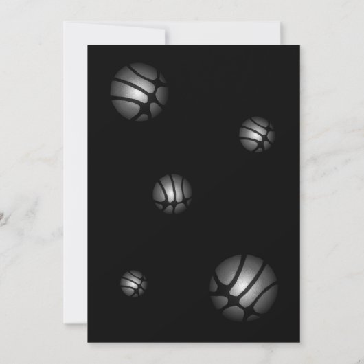 Zwart Silver Basketbal Dank je Coach Kaart (Achterkant)