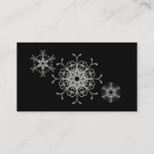 Zwart, Silver Glitter LOOK Snowflakes Plaatskaarte Plaatskaartje (Achterkant)