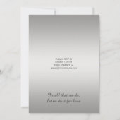 Zwart  Silver Swirls Pink Gem Receptie Alleen Kaart (Achterkant)