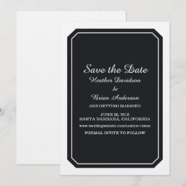 Zwart Simply Elegant Save the Date Uitnodiging