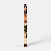 Zwart Sinaasappel Abstract Bloemen Gepersonaliseer Samsung Galaxy Hoesje (Rechterkant)
