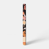 Zwart Sinaasappel Abstract Bloemen Gepersonaliseer Samsung Galaxy Hoesje (Linkerkant)