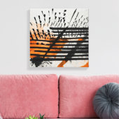 Zwart Sinaasappel Abstracte Waterverf muurkunst Canvas Afdruk (Insitu (Woonkamer))