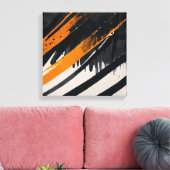 Zwart Sinaasappel Abstracte Waterverf muurkunst Canvas Afdruk (Insitu (Woonkamer))