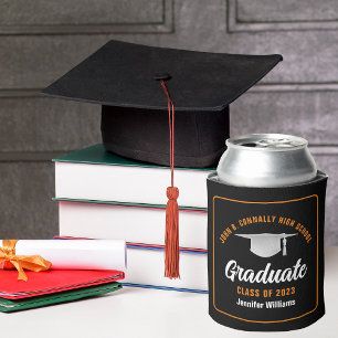 Zwart Sinaasappel Afstuderen Custom Graduation Par Blikjeskoeler