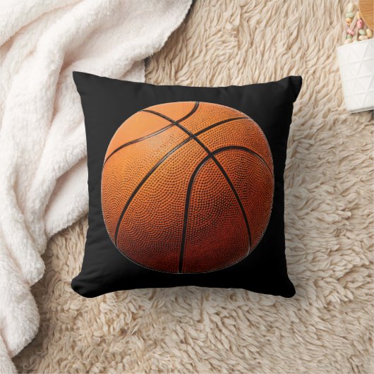 Zwart Sinaasappel Basketbal Amerikaans MoJo Kussen (Deken)