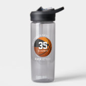 Zwart sinaasappel basketbal team kleuren meisjes j waterfles (Links)