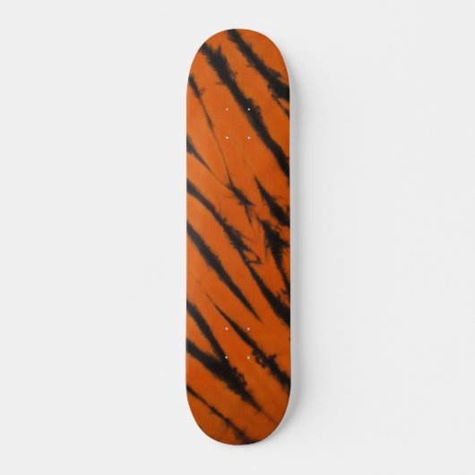 Zwart & Sinaasappel Bengaals Stripe Tie Dye Skateb Skateboard (Voorkant)