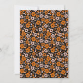Zwart Sinaasappel Bloemen Brouwen Halloween Baby s Kaart (Achterkant)