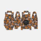 Zwart Sinaasappel Bloemen Paddenstoelen Halloween  Bedankdoosjes (Uitgevouwen)