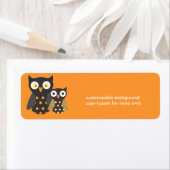 Zwart + Sinaasappel / Bruine Uilen, aanpasbare ach Etiket (Insitu)