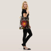 Zwart sinaasappel cactus fotografie droom script v tote bag (Op model)