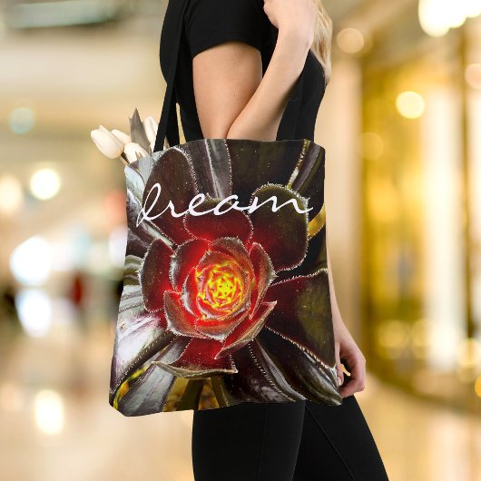 Zwart sinaasappel cactus fotografie droom script v tote bag