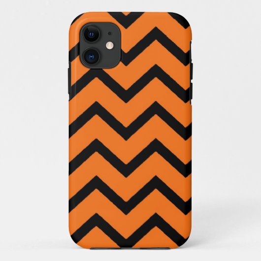 Zwart sinaasappel chevron stijl iPhone 5 hoesje (Achterkant)
