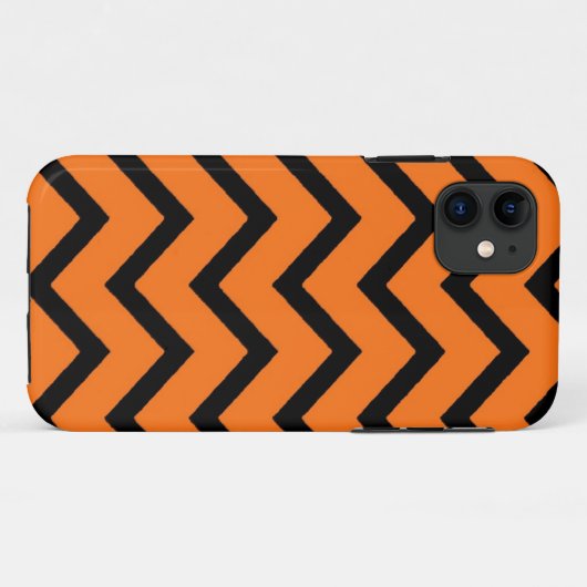 Zwart sinaasappel chevron stijl iPhone 5 hoesje (Achterkant (horizontaal))