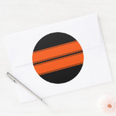 Zwart Sinaasappel Dual Race Stripes Sticker (Envelop)