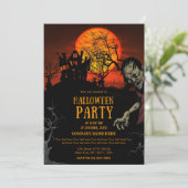 Zwart & Sinaasappel Eenvoudige Halloween Kantoor P Kaart (Staand voorkant)