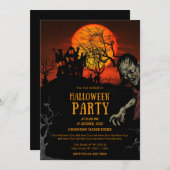 Zwart & Sinaasappel Eenvoudige Halloween Kantoor P Kaart (Voorkant / Achterkant)