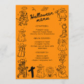 Zwart & Sinaasappel Eigenzinnige Hand getekend Hal Menu (Voorkant)