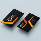 Zwart Sinaasappel Elegant Modern Visitekaartje