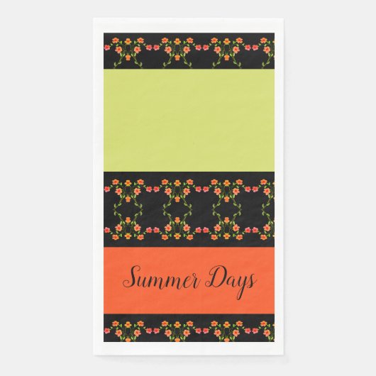 Zwart Sinaasappel en geel Servet (Voorkant)